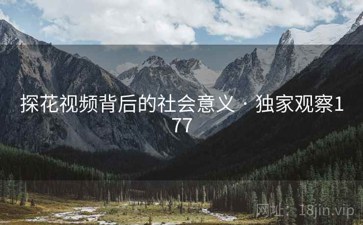 探花视频背后的社会意义 · 独家观察177