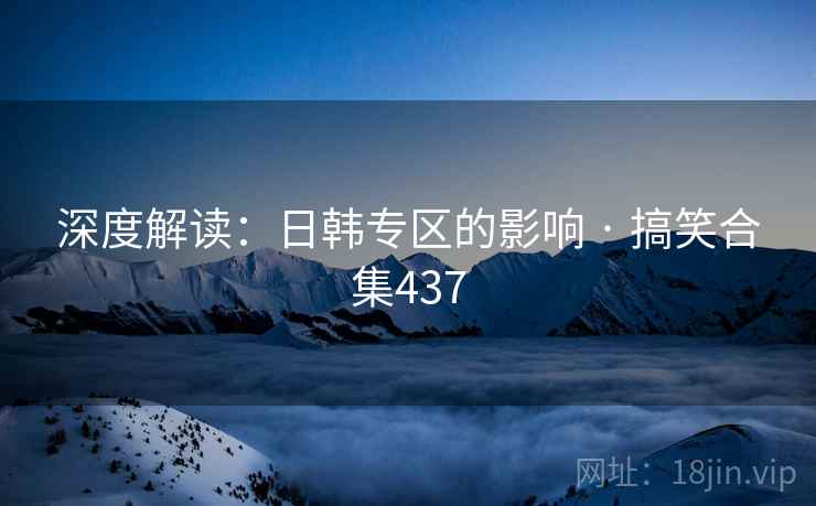 深度解读:日韩专区的影响 · 搞笑合集437